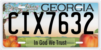 GA license plate CIX7632