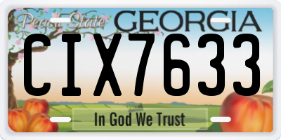 GA license plate CIX7633
