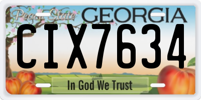 GA license plate CIX7634