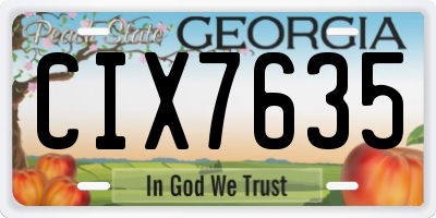 GA license plate CIX7635