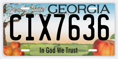 GA license plate CIX7636