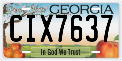GA license plate CIX7637