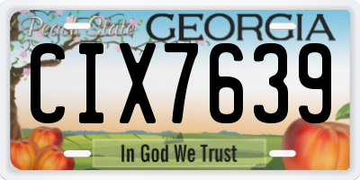 GA license plate CIX7639