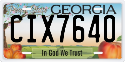 GA license plate CIX7640