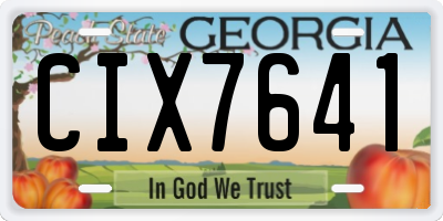 GA license plate CIX7641