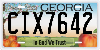 GA license plate CIX7642