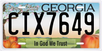 GA license plate CIX7649