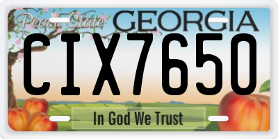 GA license plate CIX7650