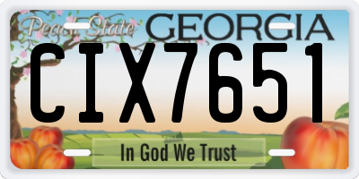 GA license plate CIX7651