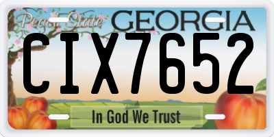 GA license plate CIX7652