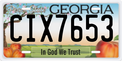GA license plate CIX7653