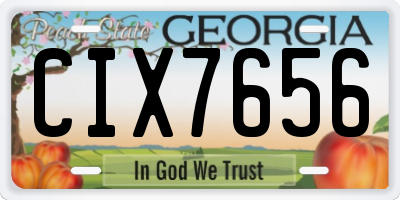 GA license plate CIX7656