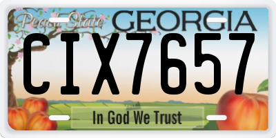 GA license plate CIX7657