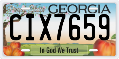 GA license plate CIX7659