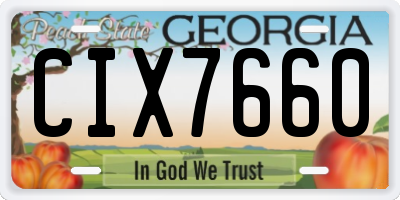GA license plate CIX7660