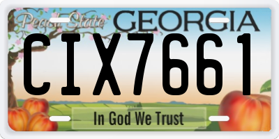 GA license plate CIX7661