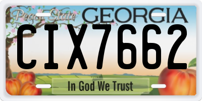 GA license plate CIX7662