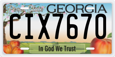 GA license plate CIX7670