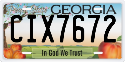 GA license plate CIX7672