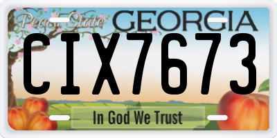 GA license plate CIX7673