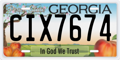 GA license plate CIX7674