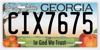 GA license plate CIX7675