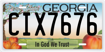 GA license plate CIX7676