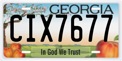 GA license plate CIX7677