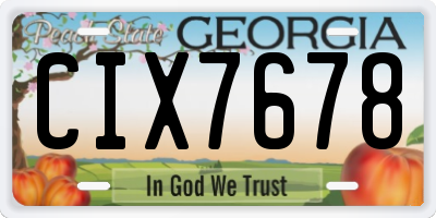 GA license plate CIX7678
