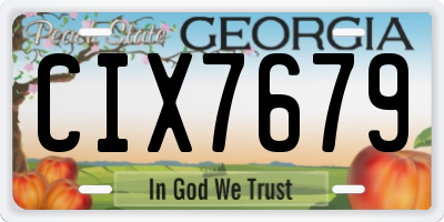 GA license plate CIX7679