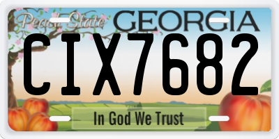 GA license plate CIX7682