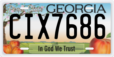GA license plate CIX7686