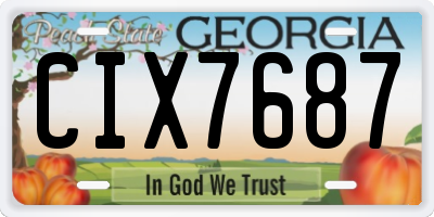 GA license plate CIX7687