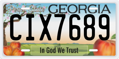 GA license plate CIX7689