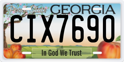 GA license plate CIX7690
