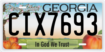 GA license plate CIX7693
