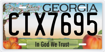 GA license plate CIX7695