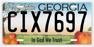 GA license plate CIX7697