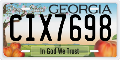 GA license plate CIX7698