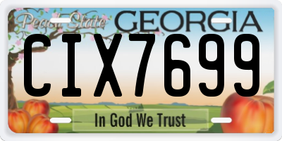 GA license plate CIX7699