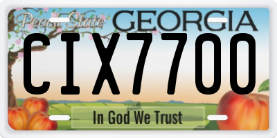 GA license plate CIX7700