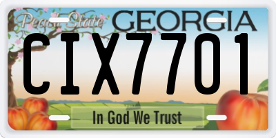 GA license plate CIX7701