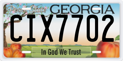 GA license plate CIX7702