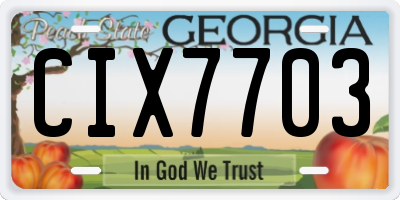 GA license plate CIX7703