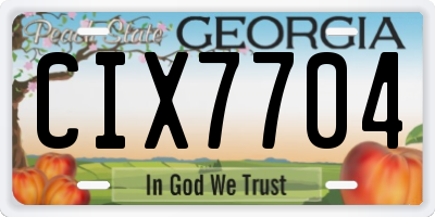 GA license plate CIX7704