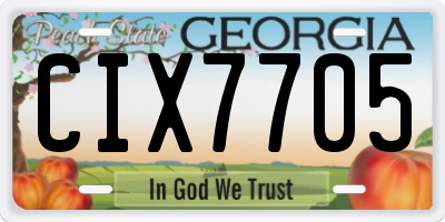 GA license plate CIX7705