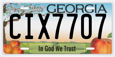GA license plate CIX7707