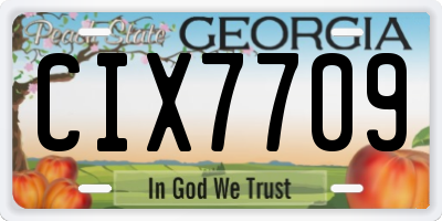 GA license plate CIX7709