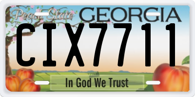 GA license plate CIX7711