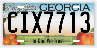 GA license plate CIX7713